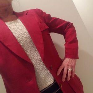 Anne Klein II Red Linen Jacket